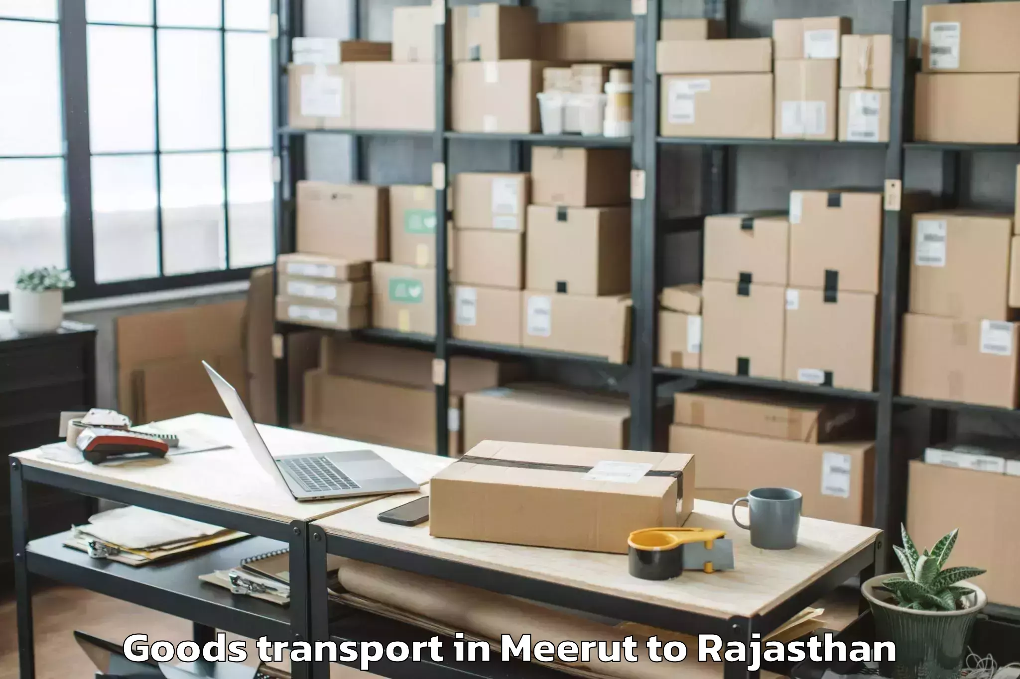 Book Meerut to Reengus Goods Transport